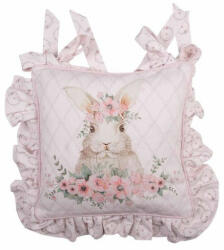 Clayre & Eef Párnahuzat kötős 40x40cm, 100% pamut, Flower Easter Bunny - perfectodekor
