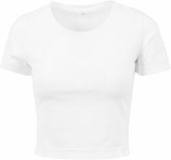 Build Your Brand Tricou crop top cu mânecă scurtă pentru femei - Albă | XXL (BY042-1000356025)