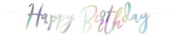 PartyDeco S. r. o Banner, Happy birthday, gyöngyház, 16.5 cm x 62cm