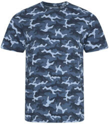 Just Ts Terepmintás környakas póló, Just Ts JT034, Blue Camo-S