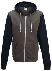 Just Hoods Hanorac barbati, AWJH059 Retro Zoodie, charcoal grey/oxford navy (awjh059ch/oxn)