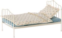 Maileg Accesorii pentru casuta de papusi - Pat metalic vintage - Blue - Maileg
