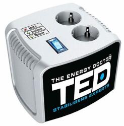 TED Electric Stabilizator de tensiune automat, 5000 VA/3000 W, 140V-260V, unda sinusoidala pura, 2 x Schuko (TED-AVR500)