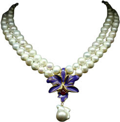 Frumoasa Venetiana Colier argint perle rubin (C2186)