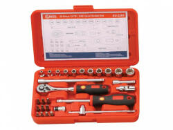 Genius Tools Cap de cioară și set de biți, inch 1/4", 28 de bucăți (EU-228S) (MK-EU-228S) Cheie tubulara