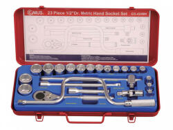 Genius Tools Set cap de cioară, metric, 1/2", 23 de bucăți (GS-424M4) (MK-GS-424M4) Set capete bit, chei tubulare