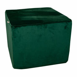 Hiko Taburet, otoman din catifea Hiko Comfy verde smarald, burete ferm 50x50cm cu inaltime 40cm (4082)