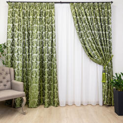 Hiko Set 3 piese , doua draperii Hiko Royal Garden verde parrot si o perdea Ana voal alb cu rejansa (10004819)