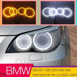  BMW E60 / E61 Angel Eyes Dual Color / jégfehér Opál led Dual color (sárga-fehér)