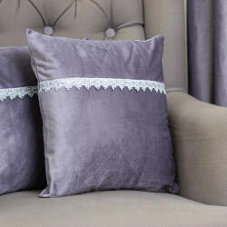 Hiko Set doua perne decorative cu fata detasabila, Hiko COMFY Fantasy catifea gri movuliu (10005577)