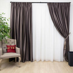 Hiko Set 3 piese Hiko, doua draperii Comfy catifea Deep Taupe si o perdea Ana voal, cu rejansa (10005033)