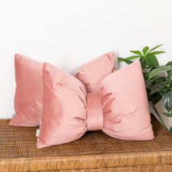 Hiko Set 2 perne decorative 2x40x60cm cu fata detasabila, Hiko COMFY Bow catifea somon (10005499)