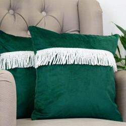 Hiko Set 2 perne decorative cu fata detasabila, Hiko Comfy catifea verde smarald (10005575)