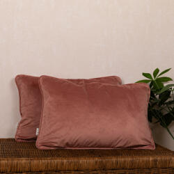 Hiko Set 2 perne decorative 2x40x60cm cu fata detasabila, Hiko COMFY catifea somon (4126)