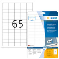Herma 38, 1*21, 2 mm-es Herma A4 íves etikett címke, fehér színű (25 ív/doboz) (HERMA 4212) - etikett-cimke-shop