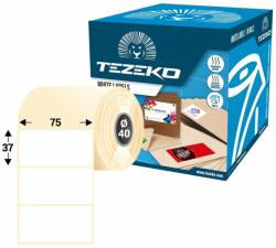 Tezeko 75 * 37 mm, öntapadós műanyag etikett címke (1000 címke/tekercs) (M0750003700-005) - etikett-cimke-shop