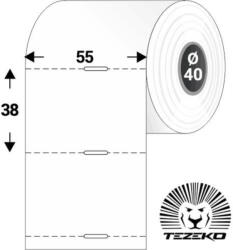 Tezeko Polccímke 55 * 38 mm-es, perforált, termál, vezérlőlyukkal (1000 db/tekercs) (T0550003800-001) - etikett-cimke-shop