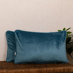Hiko Set 2 perne decorative 2x40x60cm cu fata detasabila, Hiko COMFY catifea ocean blue (4079)