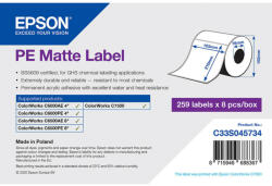 Epson matt, műanyag (PE) etikett címke, 105*210 mm, 259 címke/tekercs (rendelési egység 8 tekercs/doboz) (C33S045734) - etikett-cimke-shop