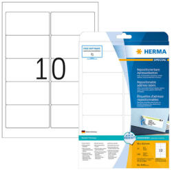 Herma 96*50, 8 mm-es Herma A4 íves etikett címke, fehér színű (25 ív/doboz) (HERMA 4349) - etikett-cimke-shop
