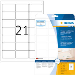 Herma 63, 5*38, 1 mm-es Herma A4 íves etikett címke, priehladná (číra), (25 ív/doboz) (HERMA 8017) - etikett-cimke-shop