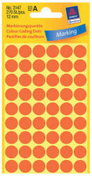 Avery Zweckform 12*12 mm-es Avery Zweckform öntapadó íves etikett címke, neon piros színű (5 ív/doboz), normál ragasztóval (3147) - etikett-cimke-shop