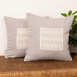 Hiko Set 2 perne grej, Hiko Oma Vali, macrame handmade 2x40x40cm (10005534)