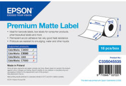 Epson prémium matt, papír etikett címke, 76*127 mm, 265 címke/tekercs (rendelési egység 18 tekercs/doboz) (C33S045535) - etikett-cimke-shop