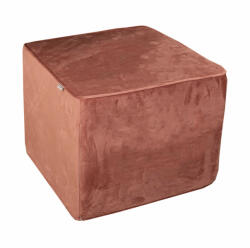 Hiko Taburet, otoman din catifea Hiko Comfy somon cu burete ferm 50x50cm cu inaltime 40cm (4110)