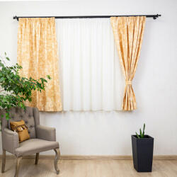 Hiko Set 5 piese draperii scurte, Hiko Nostalgie Garden Wheat, cu 2 bentite si o perdea Ana voal, cu rejansa (10005303)