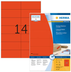 Herma 105*42, 3 mm-es Herma A4 íves etikett címke, piros színű (100 ív/doboz) (HERMA 4557) - etikett-cimke-shop