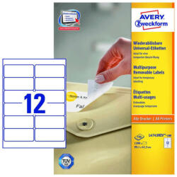 Avery Zweckform 99, 1*42, 3 mm-es Avery Zweckform A4 íves etikett címke, fehér színű (100 ív/doboz) (L4743REV-100) - etikett-cimke-shop