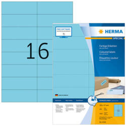 Herma 105*37 mm-es Herma A4 íves etikett címke, kék színű (100 ív/doboz) (HERMA 4258) - etikett-cimke-shop