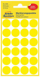 Avery Zweckform 18*18 mm-es Avery Zweckform öntapadó íves etikett címke, sárga színű (4 ív/doboz), visszaszedhető ragasztóval (3598) - etikett-cimke-shop