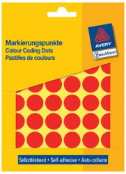 Avery Zweckform 18*18 mm-es Avery Zweckform öntapadó íves etikett címke, piros színű (22 ív/doboz), normál ragasztóval (3374) - etikett-cimke-shop