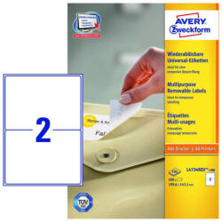 Avery Zweckform 199, 6*143, 5 mm-es Avery Zweckform A4 íves etikett címke, fehér színű (100 ív/doboz) (L4734REV-100) - etikett-cimke-shop