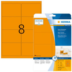 Herma 99, 1*67, 7 mm-es Herma A4 íves etikett címke, neonnarancs színű (20 ív/doboz) (HERMA 5145) - etikett-cimke-shop