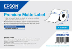 Epson prémium matt papír, folyamatos címke, 203 mm * 60 méter (rendelési egység 4 tekercs/doboz) (C33S045739) - etikett-cimke-shop
