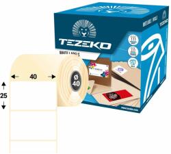 Tezeko 40 * 25 mm, öntapadós műanyag etikett címke (1200 címke/tekercs) (M0400002500-001) - etikett-cimke-shop