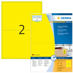 Herma 199, 6*143, 5 mm-es Herma A4 íves etikett címke, sárga színű (100 ív/doboz) (HERMA 4565) - etikett-cimke-shop