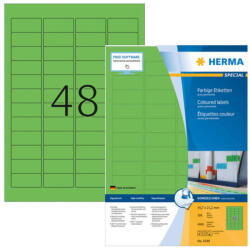 Herma 45, 7*21, 2 mm-es Herma A4 íves etikett címke, zöld színű (100 ív/doboz) (HERMA 4549) - etikett-cimke-shop