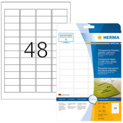 Herma 45, 7*21, 2 mm-es Herma A4 íves etikett címke, priehladná (číra), (25 ív/doboz) (HERMA 8016) - etikett-cimke-shop