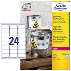 Avery Zweckform 63, 5*33, 9 mm-es Avery Zweckform A4 íves etikett címke, fehér színű (100 ív/doboz) (L4773-100) - etikett-cimke-shop
