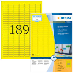 Herma 25, 4*10 mm-es Herma A4 íves etikett címke, sárga színű (100 ív/doboz) (HERMA 4237) - etikett-cimke-shop