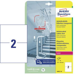 Avery Zweckform Etikett címke 210x148 mm, Avery Zweckform, Átlátszó színű, (10 ív/doboz) (L8012-10) - etikett-cimke-shop