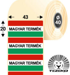Tezeko Magyar Termék etikett címke, 43 * 20 mm-es (1000 db/tekercs) (P0430002000-005) - etikett-cimke-shop