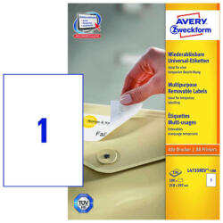 Avery Zweckform 210*297 mm-es Avery Zweckform A4 íves etikett címke, fehér színű (100 ív/doboz) (L4735REV-100) - etikett-cimke-shop