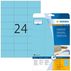 Herma 70*37 mm-es Herma A4 íves etikett címke, kék színű (20 ív/doboz) (HERMA 4468) - etikett-cimke-shop