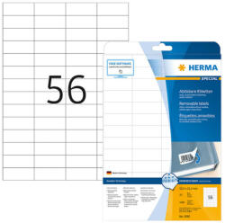 Herma 52, 5*21, 2 mm-es Herma A4 íves etikett címke, fehér színű (25 ív/doboz) (HERMA 5080) - etikett-cimke-shop