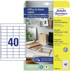 Avery Zweckform Etikett címke 48x25, 4 mm, Avery Zweckform, Fehér színű, (10 ív/doboz) (LR3657-10) - etikett-cimke-shop